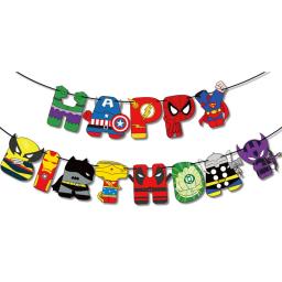 1 conjunto de banner de feliz aniversário, suprimentos para festa para crianças, meninos, meninas, decorações de festa, patrulha pata, unicórnio, jogo, tema, carta, banner - Image 4