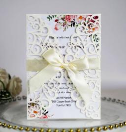 25 cartões de convite de casamento de papel do brilho dos pces com cartão do envelope bolso personalizado maraige aniversário mariage festa de batismo favores - Image 1