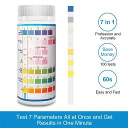 Tiras de teste de aquário 7-em-1, 100pcs, para aquário de água doce e salgada, para detectar ph, no3, no2, gh, kh, ci, tcl - Image 2