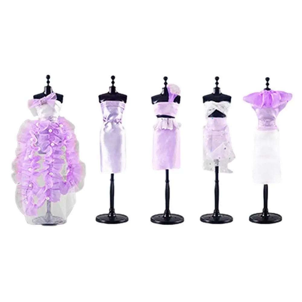 Diy moda designer kits crianças design de vestido artesanato fazendo kit requintado boneca vestido fazendo conjunto com manequim meninas presente aniversário - Image 1