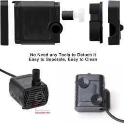 Bomba de água submersível USB para animais de estimação, distribuidor de água para a fonte da piscina, filtro do aquário, DC 3.5V-9V, 3W, 200L por H - Image 3