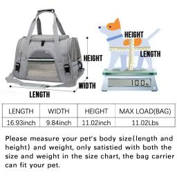 Bolsa de Viagem para Cães e Gatos Pequenos Portadores de Animais Portátil, Respirável, Dobrável, Bolsa de Transporte com Fechos de Segurança - Image 6