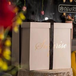 Doce caixa surpresa para casamento e festa de aniversário Caixas do Favor de Celebração, grande capacidade de armazenamento para casa, decoração dourada - Image 4