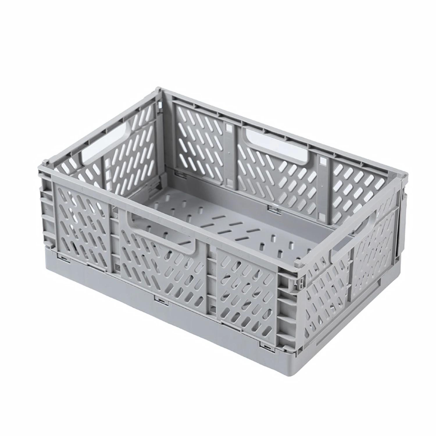 1 pçs plástico dobrável caixa de armazenamento cesta dobrável portátil empilhável maquiagem jóias brinquedos caixas para caixa de armazenamento organizador - Image 1