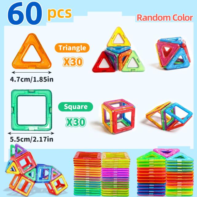 Blocos de Construção Magnéticos DIY - Brinquedos Educacionais de Aprendizagem - Tamanho Médio
