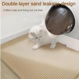 Dupla Camada EVA Cat Litter Mat, Grande Buraco, Anti-Slip, Filtro De Tigela De Areia, Gatinho, Cão, WC, Pet Acessórios - Image 1