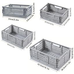 1 pçs plástico dobrável caixa de armazenamento cesta dobrável portátil empilhável maquiagem jóias brinquedos caixas para caixa de armazenamento organizador - Image 6