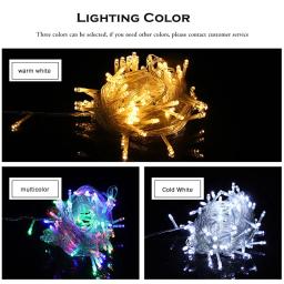 Luzes LED impermeáveis para férias, luz de fadas, guirlanda de árvores, iluminação exterior do Natal, 24V-31V, 100m, 50m, 30m, 20m, 10m - Image 2