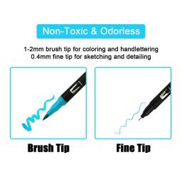 Watercolor Art Markers Brush Pen Set, Dual Tip Fineliner, Desenho para Caligrafia, Suprimentos de Pintura, 12 Cores, 48 Cores, 60 Cores, 72 Cores, 100 Cores, 132 Cores - Image 2