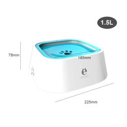 Bacia de flutuação plástica do gato da boca da bacia da água potável do abs do cão 1.5l não-molhando sem o distribuidor de água potável do derramamento bacia do cão - Image 3
