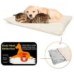Auto-aquecimento pet pads cobertor filhote de cachorro almofada aquecimento esteira para gatos cães pequenos animais de estimação com corpo térmico calor refletindo núcleo almofada - Image 3