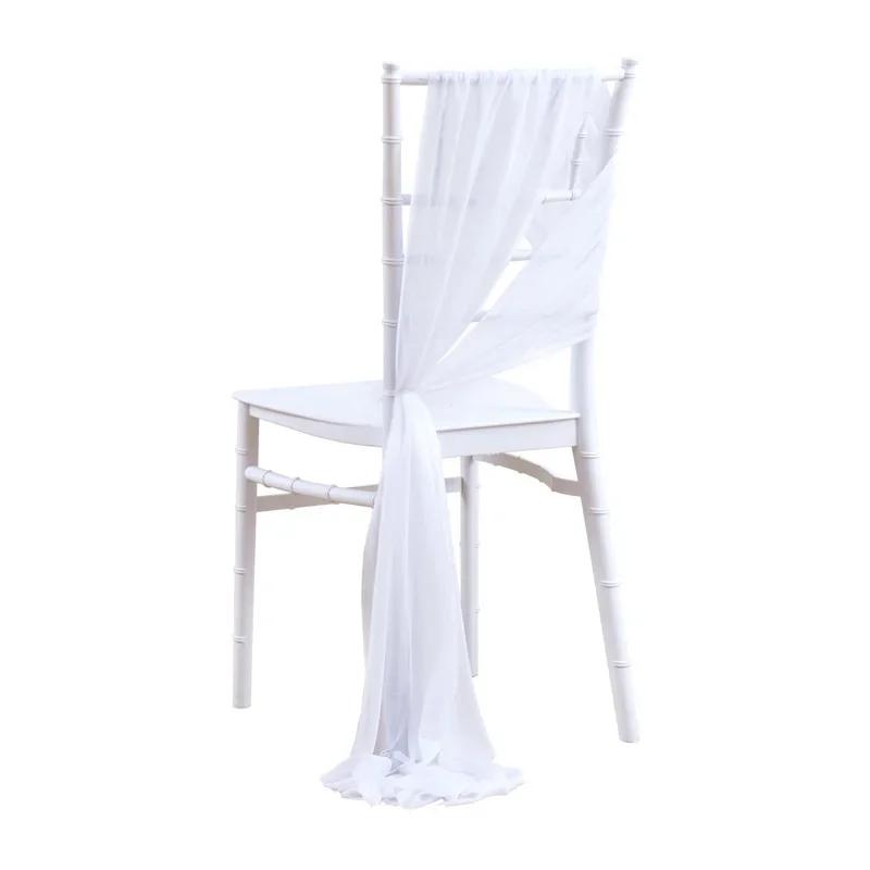 10/50 pçs 17x250cm brilhante chiffon cadeira faixas conjunto faixa gaze cadeira de casamento cobre fita festa de casamento corredor cadeira decoração - Image 1