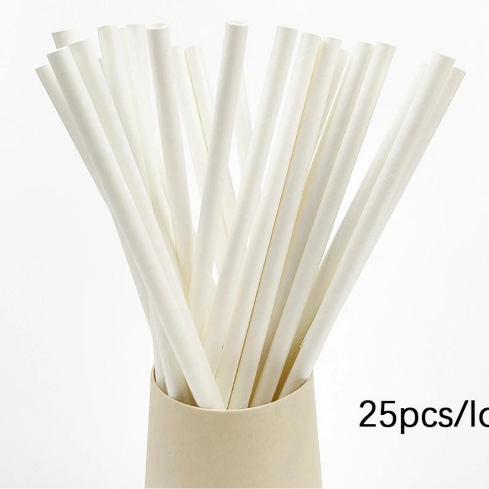Canudos de papel de frutas, abacaxi, morango, limão, canudos criativos, decoração de aniversário, chá de bebê, 25pcs - Image 1