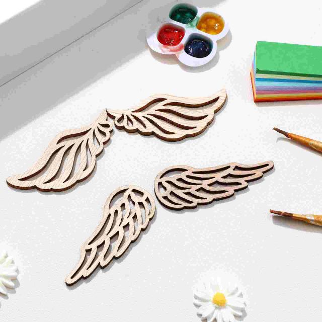 80 Peças de Asas de Anjo em Madeira Colorida para Artesanato Infantil e Decoração