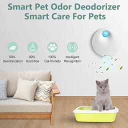 Purificador de odor inteligente para gato, Desodorizador de caixa de lixo Purificador de ar automático para banheiro, Desodorante de banheiro para cães - Image 3