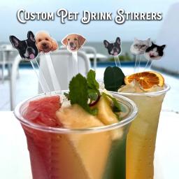 Agitadores De Bebida Personalizados Com Cara De Cão, Pet Birthday Stir Sticks, Decorações De Festa Personalizadas, Wedding Drink sticks - Image 5