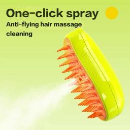 Escova de vapor elétrica para gato, spray de água, pente de estimação, depilação macia de silicone, escova de cabelo de banho - Image 2