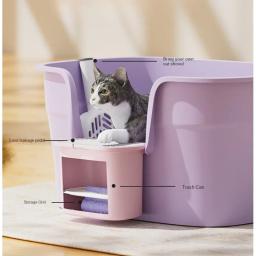 Caixa aberta de areia para gatos com cerca elevada, WC para gatos, Design à prova de respingos, Cats' Sandbox, Bandeja de areia prática versátil - Image 3