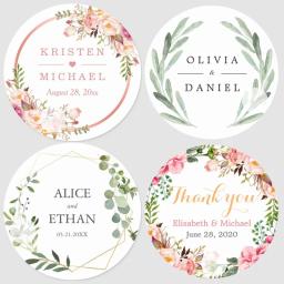 Personalizado Personalizado Adesivos De Casamento, Convites, Candy Favors, Caixas De Presente Etiquetas, Aniversário, Logotipo, Bolo Adesivos, Kraft Branco, 100Pcs - Image 1