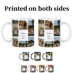 Caneca de café personalizada com foto impressão para mulheres, imagem personalizada, ambos os lados, várias cores, presentes de Natal, 11oz - Image 1