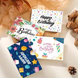 Feliz Aniversário Cartão com Envelope, Cartões de Convite do Partido para Crianças e Adultos, Cartões de Presente Dobrado, Cartão de Mensagem, 12Pcs - Image 3