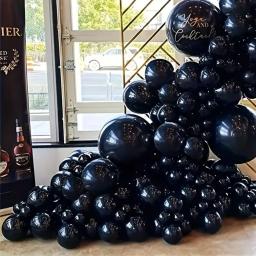 Firlandas de balão de látex preto para festa, decoração para férias, dança, aniversário, adereços fotográficos, aniversário, local, 135pcs - Image 4