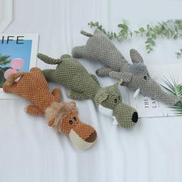 Brinquedos interativos resistentes à mordida para cães Animais de pelúcia Brinquedos Pet Train Algodão PP Função de voz dos desenhos animados Brinquedos de cuidados dentários - Image 3