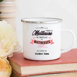 Canecas personalizadas com nome personalizado, copos de café, bebidas Theacher Life, copo de água, esmalte caneca com alça, escola e casa, presentes do professor - Image 4