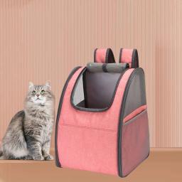 Transportador de estimação dobrável respirável, Mochila Animal pequena, Caminhadas viajando, Alça dupla - Image 2