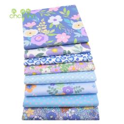 Chainho-Tecido De Algodão De Tecido De Sarja Impressa, Pano De Patchwork, Costura DIY, Material Quilting, Série Flor Azul, 3 Especificação, 2C46 - Image 1