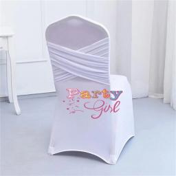 Novo design banquete de casamento spandex cadeira capa com swag volta estiramento cadeira capas para festa jantar decoração - Image 2