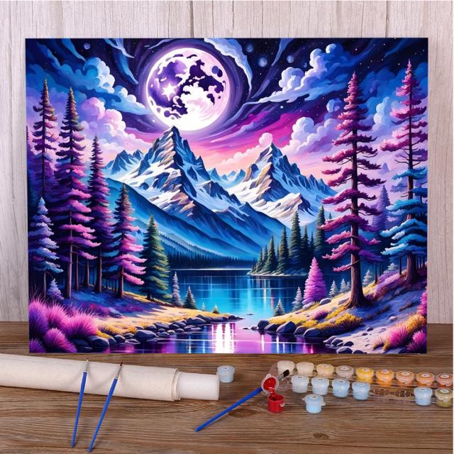 Kit de Pintura a Óleo por Números para Adultos com Belas Paisagens Naturais - Presente Perfeito para o Dia das Mães e Decoração de Quartos em 2024