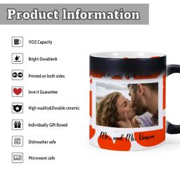 Canecas mágicas personalizadas, calor ativado, copo mudando de cor, foto de casais, nome impresso na caneca, presentes do dia dos namorados - Image 4
