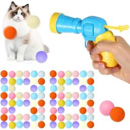 Brinquedo interativo treinamento de lançamento para gatos, Criativo Mini Jogos de Tiro, Stretch Plush Ball Toys, Pet Shop, Gatinho, Gato - Image 1