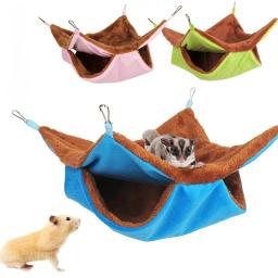Double-Layer Plush Hammock para Pet, Ferret Pendurado Cama para Gato, Roedores Quentes, Animais de Estimação - Image 3