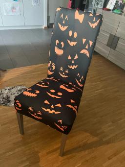 Estilo de halloween capas para cadeiras sala de jantar dos desenhos animados abóbora padrão caso estiramento cadeira anti-sujo assento cadeiras capa stuhlbezug - Image 3