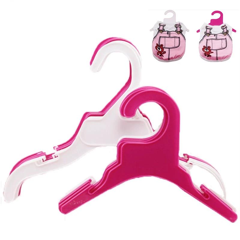 Não-Slip plástico sólido cabide para roupas Pet, cachorro e gato cabide, Save-Space Wordrobe armazenamento Rack, 5 pçs/lote - Image 1