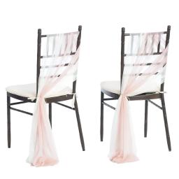 Marfim Chiffon Cadeira Sashes Set, Casamento Sash, Cadeira Covers, Casamento Fita Festa, Corredor Cadeira Decor, 17x250cm, 10 Pcs, 50Pcs - Image 4