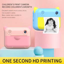 Nova câmera de impressão instantânea para crianças térmica sem impressão de tinta brinquedo 1080p hd câmera digital fotografia vídeo para crianças presentes aniversário - Image 5