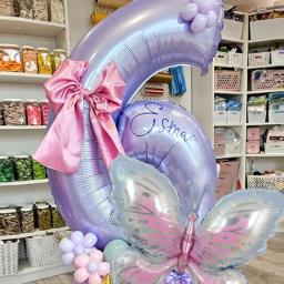 Conjunto de balão digital borboleta roxa, macaron bola de látex, menina's Birthday Party Decoration, Baby Shower, Decoração de aniversário, adulto, 46pcs - Image 3