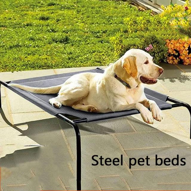 Cama Elevada Refrescante para Cães e Gatos - Portátil, Respirável, Antiderrapante e Dobrável para Uso Interno e Externo no Verão