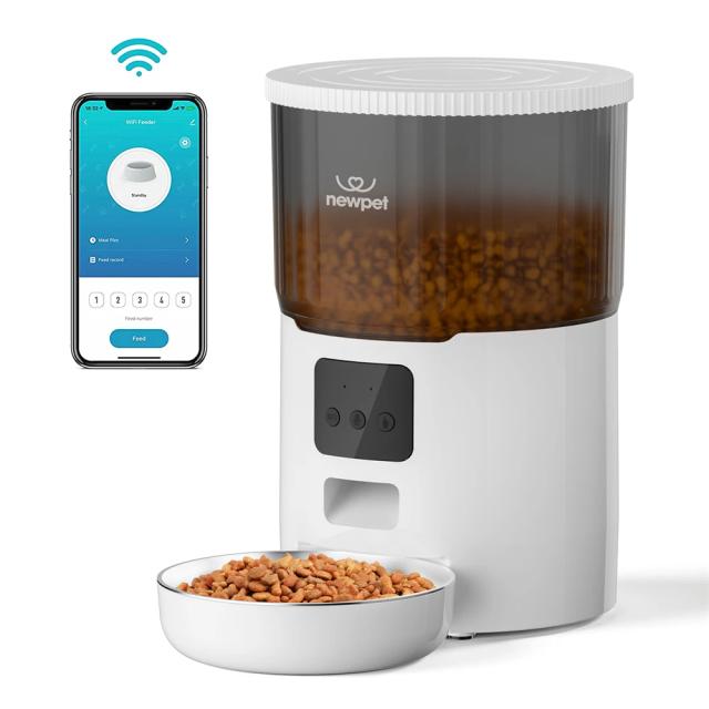 Alimentador Automático Newpet de 4L para Gatos e Cães com Controle via APP e Refeição em Aço Inoxidável
