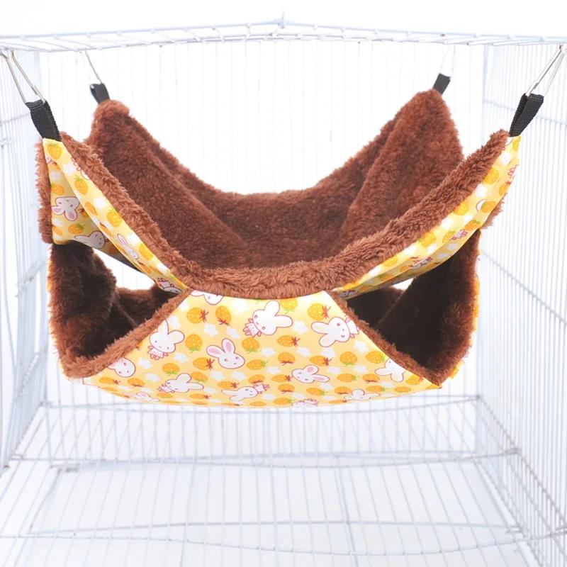 Double-Layer Plush Hammock para Pet, Ferret Pendurado Cama para Gato, Roedores Quentes, Animais de Estimação - Image 1