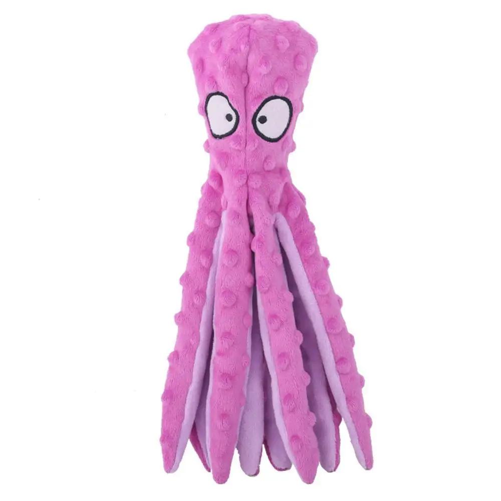 Squeaky voz polvo brinquedo de pelúcia para Pet, resistente a mordida, interativo, limpeza dos dentes, mastigar brinquedos, puzzle suprimentos - Image 1