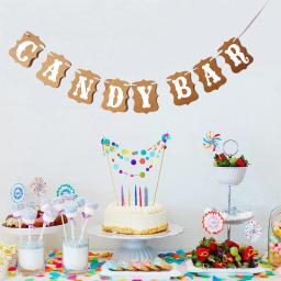 Candy Bar Party Banner, Recepção do casamento, Decoração de Buffet, Fotografia - Image 2