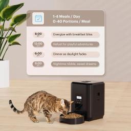 Alimentador automático inteligente do animal de estimação para gatos e cães, distribuidor do alimento seco, cronometrando a bacia, botão, inteligente, 2L - Image 3