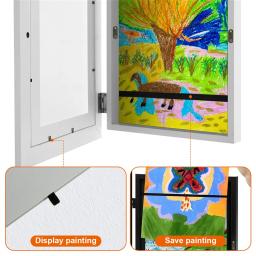 Conjunto de molduras de arte infantil a4, abertura frontal, moldura de exibição de arte de madeira, 100 fotos, exibição de imagens para artesanato, desenho, arte 3d - Image 4