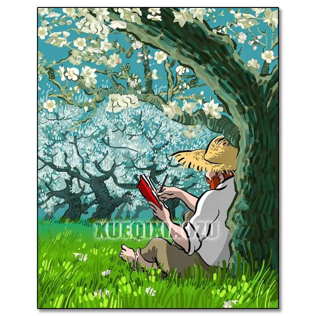 Kit de Pintura em Diamante 5D DIY com Impressão de Van Gogh - O Presente Ideal para Decoração Artesanal de Interiores