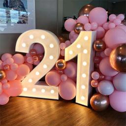 Caixa de balão com luz LED, número gigante, moldura infantil, aniversário adulto, aniversário de casamento, decoração do chuveiro de bebê, 73cm - Image 1