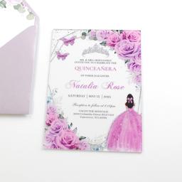 Acrílico personalizado claro convidar cartões, personalizado Quinceanera festa estética cartões de convite de aniversário, doce 15, 10pcs - Image 1